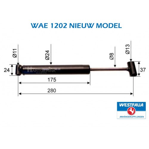 Schokdemper / Amortisseur WESTFALIA WAE 1202 Nieuw model